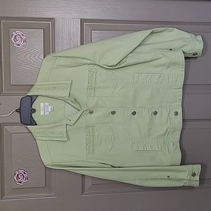 28. Christopher & Banks light green beaded utility jacket size large